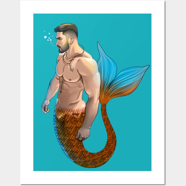 Handsome Merman Wall Art by TheArtOfRichie